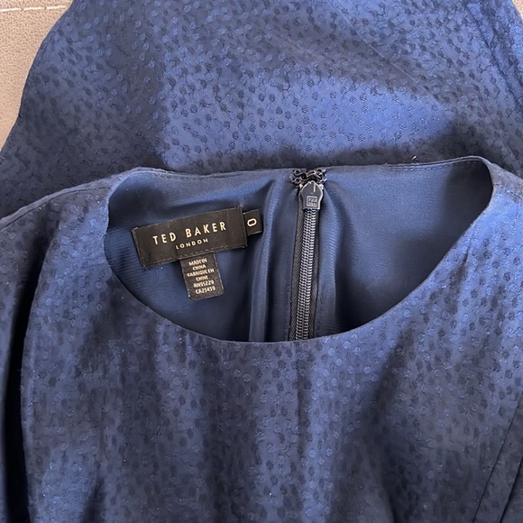 ✨TED BAKER✨ Marniee Asymmetrical D-Ring Belted Waist Midi Dress - Navy Blue - Picture 5 of 10